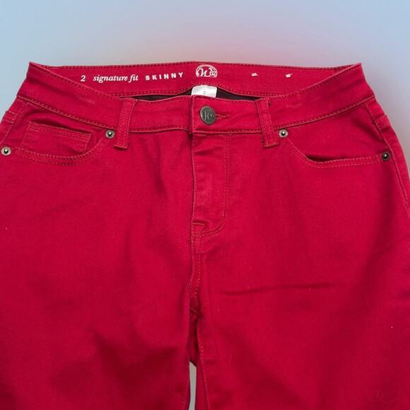 WESTPORT Women’s 2 Red Signature Fit Skinny Jeans - Picture 1 of 3